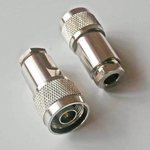 N Male Connector Socket Clamp Solder For RG5 RG6 LMR300 5DFB 5D-FB Cable Copper Straight Coaxial RF Adapters ► Photo 1/6