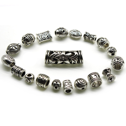 20Pcs/lot Multi Size Tibetan Silver Metal Spacer Beads for Jewelry Making DIY Findings Pendant Charms Beads Bracelet Making ► Photo 1/3