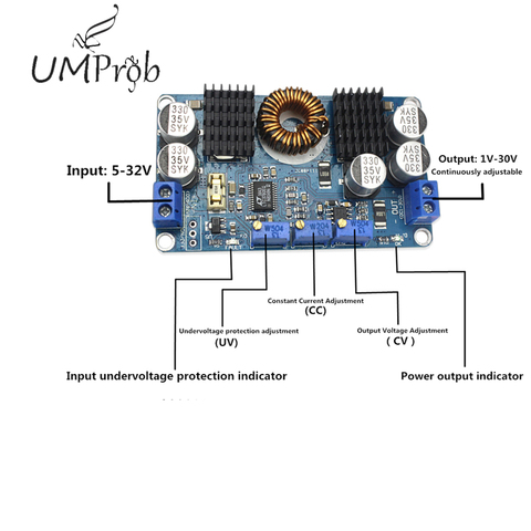 DC 5-32V to 1V-30V  LTC3780  10A Automatic Step Up Down Regulator Charging Module ► Photo 1/2