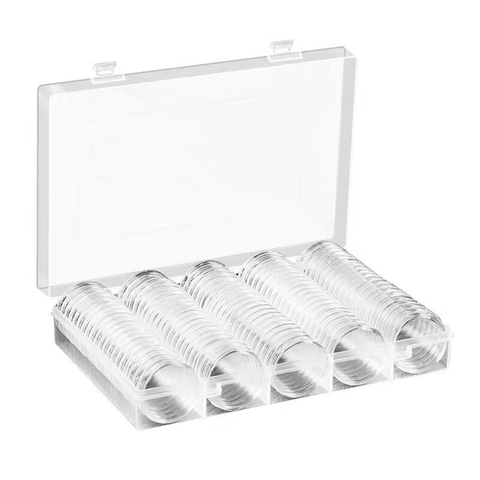 100pcs 30 mm Coin Capsules with Storage Organizer Box for Coin Collection Supplies ► Photo 1/6