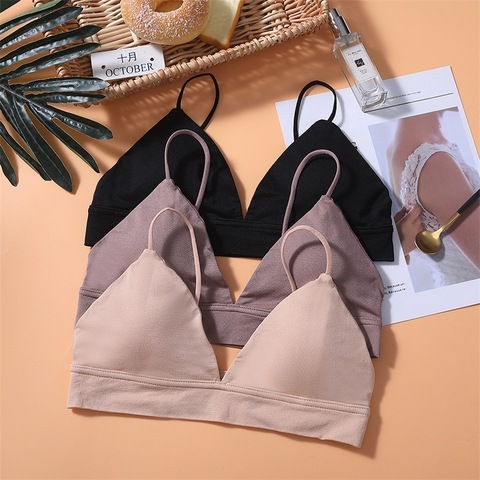 Summer Women Bra French Triangle Tube Top Sexy Seamless Bras Camisole Wireless Backless Lingerie Bralette ► Photo 1/6