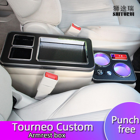 FOR Ford Tourneo Custom  row front railing box set general business armrest central store  Business car Mobile charge USB ► Photo 1/6