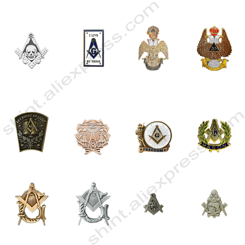 Masonic  Lapel Pins Badge Mason Freemason  Knights Ancient unique skull  Commemorative Freemasonry  exquisite accessories Retro ► Photo 1/6