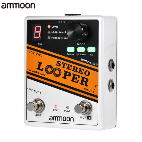Ammoon Guitar Effect Pedal STEREO LOOPER Loop Recording Time and POCK LOOP Looper Guitar Pedal  Electronic Guitar Accessories ► Photo 1/6