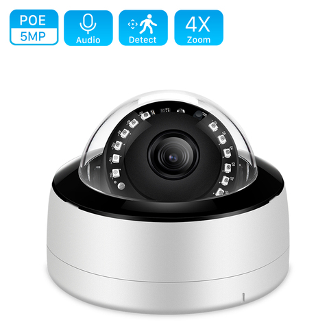 5MP Audio IP Camera H.265 Onvif POE Wide Angle Lens indoor CCTV Metal Dome Camera POE IR Night Vision 1080P Surveillance Camera ► Photo 1/6