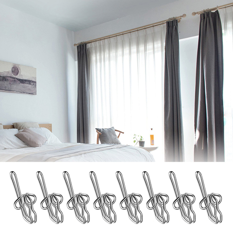 100 Pcs Metal Curtain Hooks Drapery Hook Pins With Clear Box For Window Curtain Door Curtain Accessories ► Photo 1/6