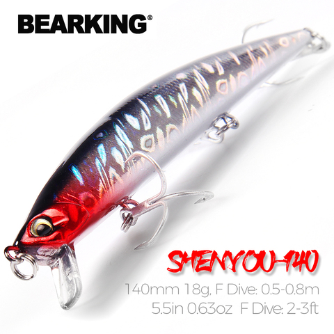 BearKing Retail A+  fishing lures Hot-selling 140mm/18g, slim size minnow crank popper penceil bait good quality ► Photo 1/6