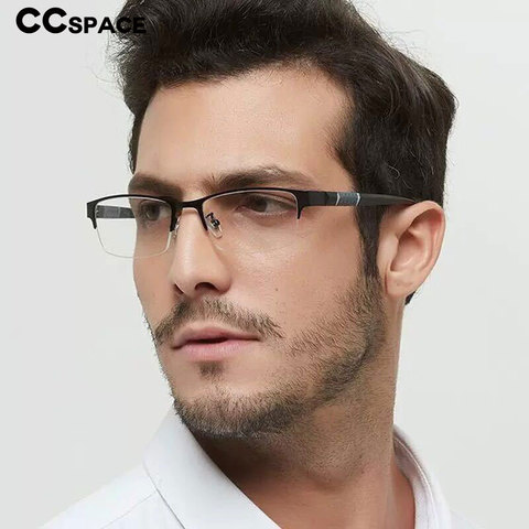 46317 Half Frame Square Finished Myopia  Metal Glasses Frames Men Women Optical Fashion Computer EyeGlasses ► Photo 1/6