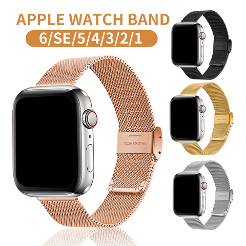 Milanese Loop Bracelet Correa for Apple Watch Series 6 SE 5 Band 44mm 42mm Watch Strap for Iwatch 4 3 2 1 38mm 40mm Accessories ► Photo 1/5