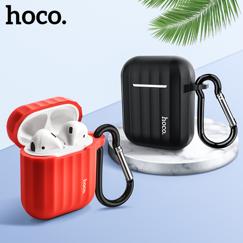 HOCO Earphone Case for Apple Airpods Soft silicone Cover colorful Ultra Thin Protector for Air pods Cover + gift Anti-lost rope ► Photo 1/6
