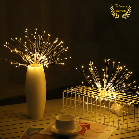 Festival Hanging Starburst String Light DIY Firework Copper Fairy Garland Christmas Night lamp for Outdoor Garden Home Decorat ► Photo 1/6