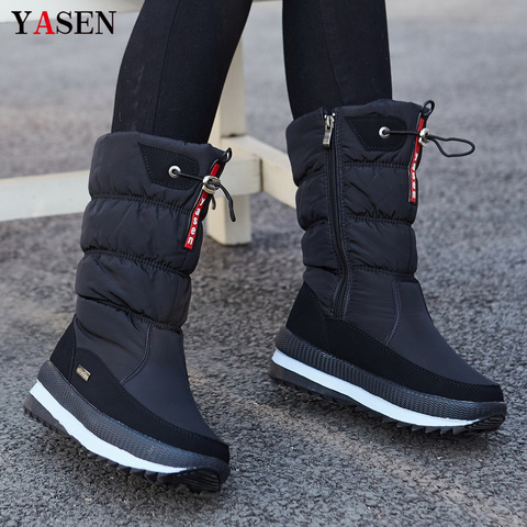 Women snow boots  platform winter boots thick plush waterproof non-slip boots  fashion women winter shoes  warm fur  botas mujer ► Photo 1/6