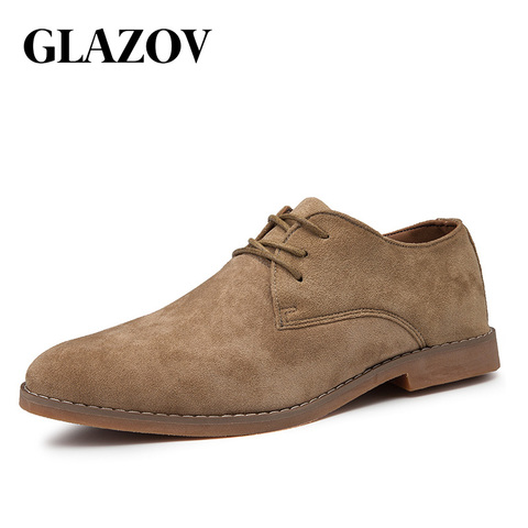 GLAZOV Brand New Plus Size 39-46 Oxford Men Shoes High Quality Suede Spring Autumn Casual Men Leather Shoes Male Dress Shoes ► Photo 1/6