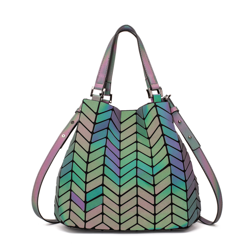Women bao bao Bag Bucket Geometry Luminous Folding Ladies handbags Casual Tote 