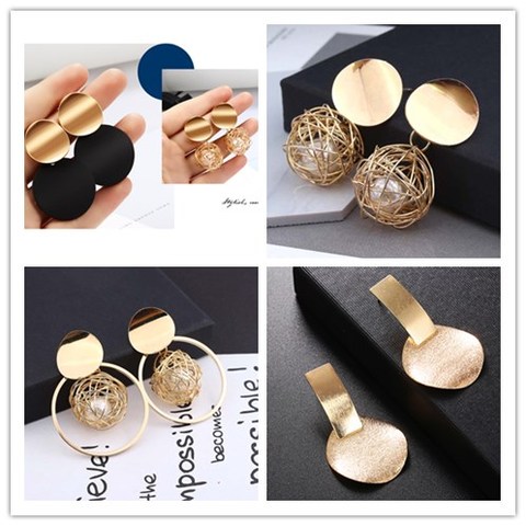 2022 New Fashion No hole Earrings For Women Golden Color Round Ball Geometric clip Earrings For Party Wedding Ear Clips Jewelry ► Photo 1/6