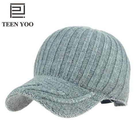 Dropshipping 2022 New Arrivals Knitted Baseball Hat Women Casual Hats Hip Hop Baseball Caps Korean Style Men Winter Hat Female ► Photo 1/6