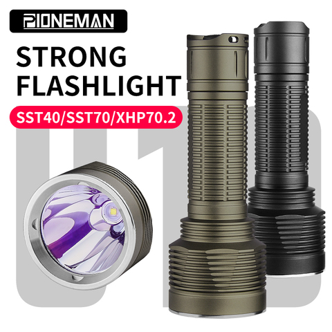 PIONEMAN U10 Strong flashlight 26650 tactical flashlight SST40/SST70/XHP70.2 Up to 3000 lumens Suitable for outdoor household ► Photo 1/6