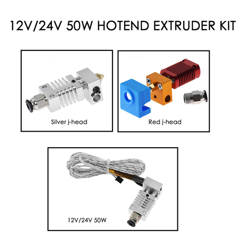 Hotend Extruder Kit Long Distance V6 Extrusion 12V/24V 50W J-head Heat Break Throat 1.75mm for Ender 3 CR10 CR-10S Printer ► Photo 1/6