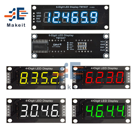 0.36 Inch 4 Bits 6-Digit LED Digital Display Tube Module 5V 7 Segments TM1637 0.36