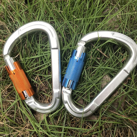 Automatic Locking 25KN Aluminum Carabiner Rock Climbing D-Shape Buckle for Yoga Hammock Camping Hiking Outdoor Sports ► Photo 1/6