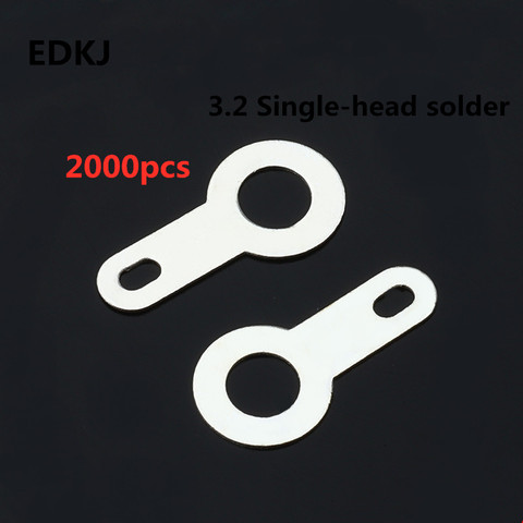 2000pcs 3.2 Inserts Plug Spring Terminal PCB Solder lug Round ring welding wire ear terminals Copper lugs copper washers ► Photo 1/4