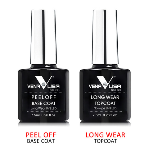 VENALISA New Arrival Long Wear Tempered Nowipe Top Coat Easy Peel Off Water Base Coat Basic Nail Gel Polish Enamel Varnish gels ► Photo 1/6