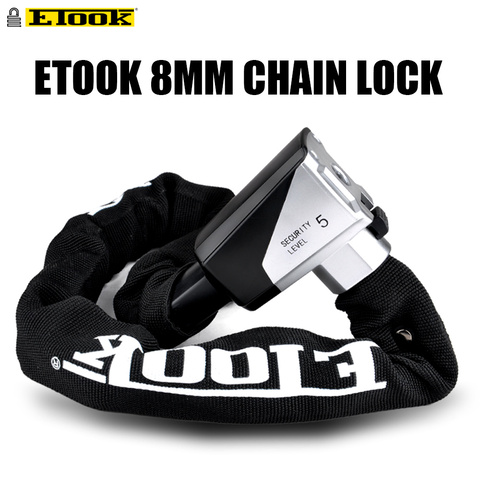 ETOOK Bike Chain Lock Security Anti-theft Bicycle Lock Chain with Keys Lengthen Chain Lock for Motorcycle Bicycle Accessories ► Photo 1/6