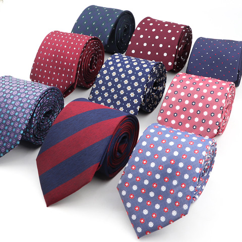 8cm Silk Casual Ties For Men Classic Polyester Woven Party Jacquard Slim Neckties ► Photo 1/6