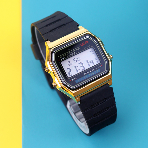 New Electronic Watches for Women Men Rose Gold Rubber Strap LED Digital Wristwatch Ladies Sport Clock Relogio Feminino ► Photo 1/6