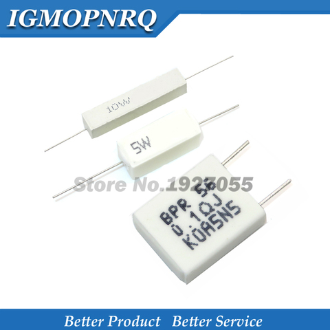 10pcs 5W 10W BPR56 Cement resistance 0.1 ~ 10k ohm 0.33R 1R 10R 100R 0.22 0.33 1 10 100 1K 10K ohm  ► Photo 1/1