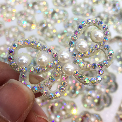 20pcs Hot Diamond Pearl Rhinestone Bow Patch Hair Clip Accessories Clothing Accessories ► Photo 1/4