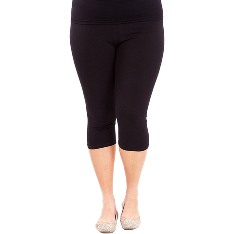 Plus size capris for women black white leggings casual summer high