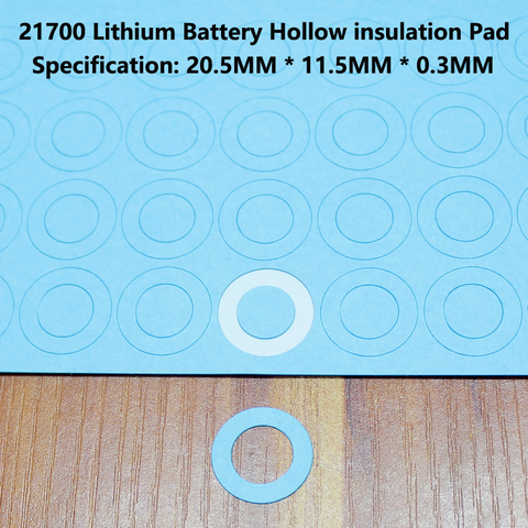 100pcs/lot 21700 lithium battery positive insulation pad flat head hollow insulation mat meson paste head gasket 20MM*11.5MM ► Photo 1/6