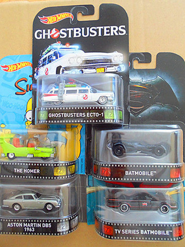 Hot wheels classic animated car ghostbusters batman 007 aston Martin film rubber tires ► Photo 1/6
