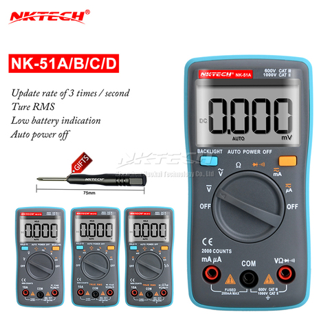 NK51C VS RM101 Diagnostic-tool Digital Multimeter 6000Counts Backlight AC/DC Ohm Ammeter Multimetro NK51A NK51B NK51D ► Photo 1/1