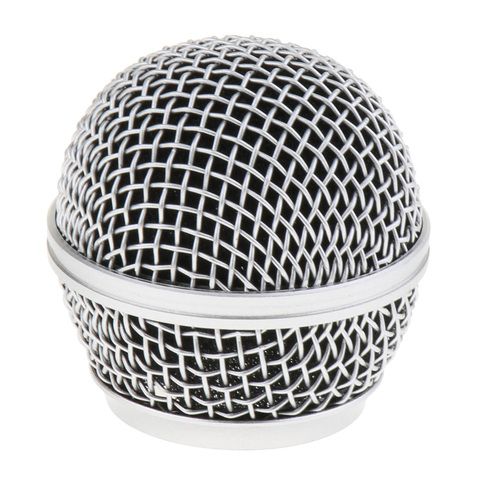 Practical Steel Wireless Wired Microphone Replacement Grille Mesh Ball Head Silver ► Photo 1/6