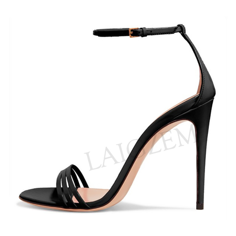 LAIGZEM SEXY Women Sandals Ankle Strap Stiletto Heels Summer Party Summer Basic Sandalia Shoes Ladies Woman Large Size 47 50 52 ► Photo 1/6