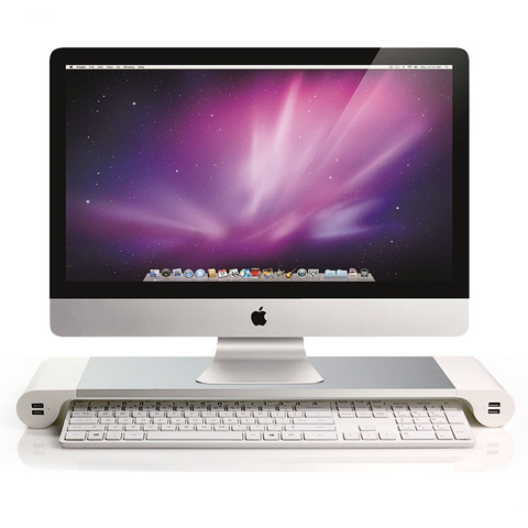 Multi-functional Computer Monitor Elevat Holder Simple Style Laptop Desktop Computer Display Screen Support with 4USB Interface ► Photo 1/6