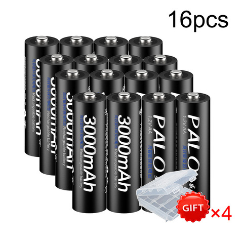 4-16pcs 1.2V AA rechargeable battery Pre-charged AA battery AA 2A NiMh rechargeable battrias 3000mAh for camera toys flashlight ► Photo 1/6