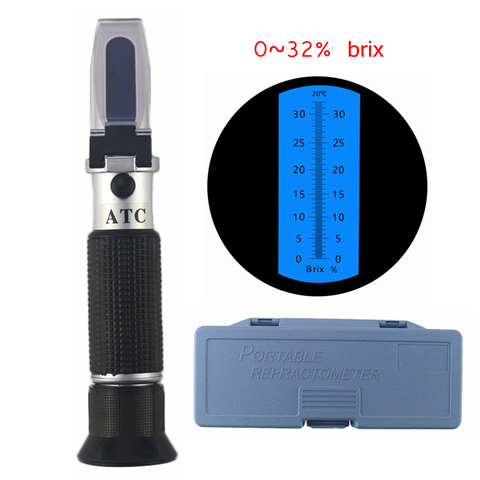 0-32% Brix Hand Held Brix Refractometer For Sugar Beer with ATC Calibration Refratometro Sugar Tester ► Photo 1/6