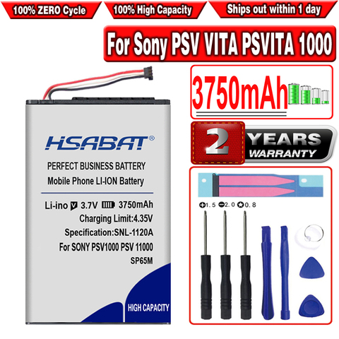 HSABAT 3750mAh SP65M Battery for Sony PSV VITA PSVITA 1000 psv1000 SP65M PCH-1001 PCH-1101 ► Photo 1/6