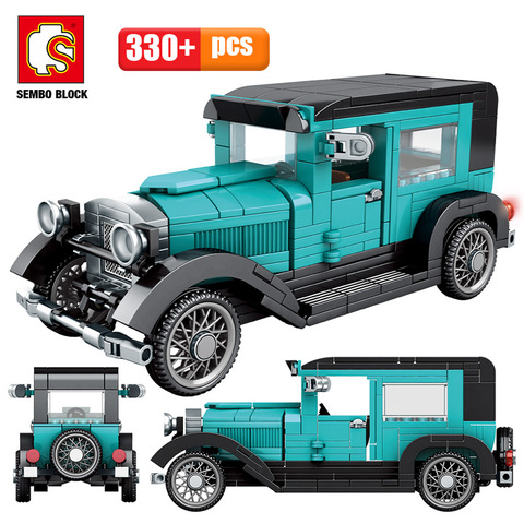 City Mechanical Classic Car MOC Model Bricks Creator Technic Classical Convertible Racing Vehicle Building Blocks Toys For Kids ► Photo 1/6