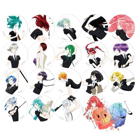 Houseki no Kuni Anime Land of the Lustrous Badge Phosphophyllite Cinnabar Bort Antarcticite Metal Badge Brooch Pins ► Photo 1/1