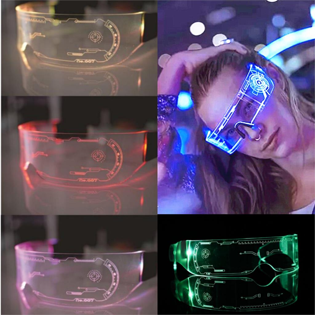 used for festival/entertainment/party/birthday/costume /Cosplay Xinchangda Cyberpunk LED Neon carnival party glasses Halloween and Christmas LED luminous glasses party props