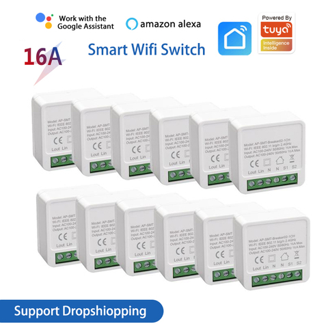 1-6pcs 10A/16A MINI Wifi Switch DIY 2-way Control Timer Smart Home Automation For Tuya Smart Life Work With Alexa Google Home ► Photo 1/6