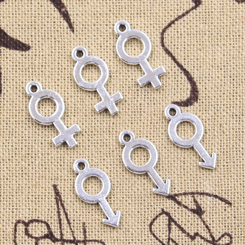 30pcs Charms gender male female symbol 17x8mm Antique Silver Color Pendants Making DIY Handmade Tibetan Finding Jewelry ► Photo 1/3