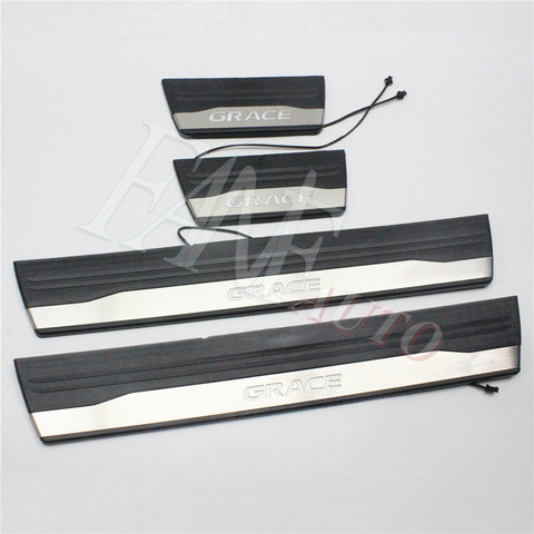 Stainless Steel Led Door Sill Scuff Plate Guard Sills Protector Trim For Honda Grace 2014-2022 ► Photo 1/6