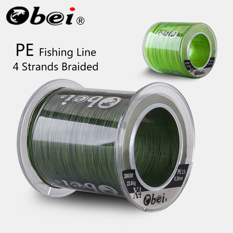 Obei 300M 500M PE Fishing Line 4 Strands Braided  Multifilament Fishing Line Smooth Sea Softwater Line 10-120lb ► Photo 1/6