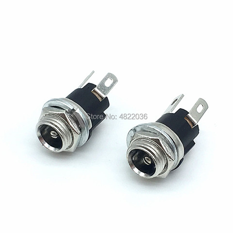 10PCS DC025M 5.5*2.1/2.5mm DC Socket With Nut 5.5x2.1/5.5x2.5 mm DC Power Jack Socket Female Panel Mount Connector ► Photo 1/4