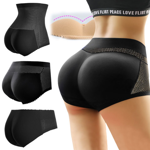 Hip Sponge Padded High Waist Panties Fake Ass Enhancer Butt Lifter Briefs Seamless Tummy Shaper Push Up Butt Pad Panty ► Photo 1/6